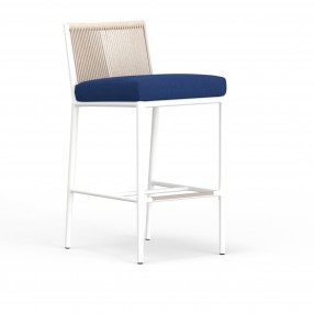 Sabbia Barstool in Echo Midnight, No Welt - Front Side Angle