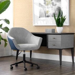 Sunpan Mike Officer Chair Polo Club Stone / Dillon Thunder - Lifestyle