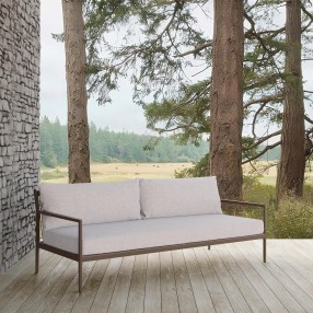 Madeira 3 Seat Sofa Bronze With Fawn Cushion - Lifestyle
