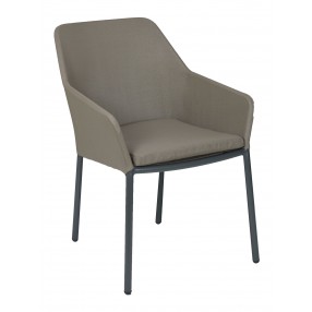 Aluminum Arm Chair W/ UV Resistant PE Weave Back And Seat - MADEIRA A – TAUPE