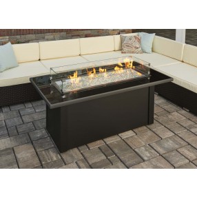 Outdoor Greatroom Company Monte Carlo Fire Table W/Black Glass Top/Blk Base CF1242 - Lifestyle