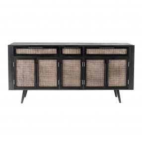 Nova Solo Nordic Mindi Rattan Buffet with 5 Doors, 3 Drawers - Front Angle