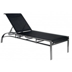 Woodard Metropolis Sling Adjustable Chaise Lounge Stackable - Angled View