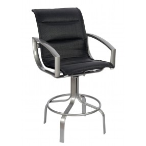 Woodard Metropolis Padded Sling Swivel Bar Stool