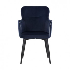 Sunpan Khai Dining Armchair - Abbington Navy - Set of Two - Front Angle