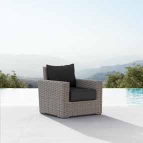 Azzurro Living Monaco Club Chair With Slate Cushion - Angled Lifestyle