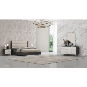 Whiteline Modern Living Pino Rectangular Mirror in High Gloss Light Grey - Lifestyle