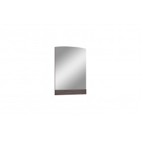 Whiteline Modern Living Berlin Rectangular Mirror in High Gloss Chestnut Grey - Angled