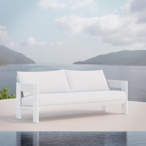 Azzurro Living Mykonos 3 Seat Sofa With Polar Cushion - Lifestyle
