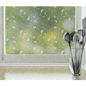 Odhams Press Jasmine Frosted Non-Adhesive Decorative Window Film - Privacy Cling Film