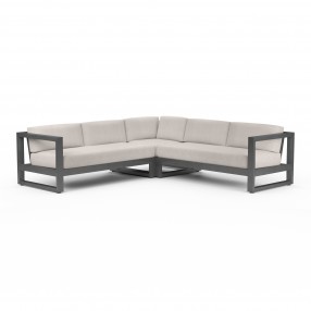 Redondo Sectional in Canvas Natural, No Welt - Front Side Angle