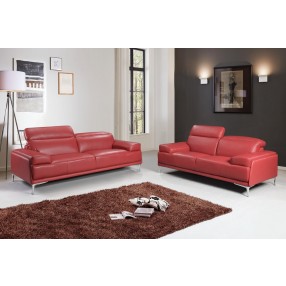 J&M Furniture Nicolo- Red Sofa & Love Set