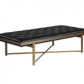 Sunpan Kayla Bench Vintage Black - Front Side Angle