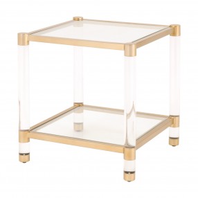 Nouveau End Table - Brushed Brass - Front Side Angle