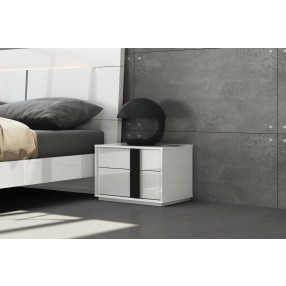 Whiteline Modern Living Kimberly Nightstand Small High Gloss White - Lifestyle