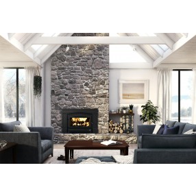 Osburn Stoves Matrix 2700 Wood Insert with Heat Activated Variable Speed Blower - Lifestyle 