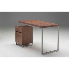 Span 47" Desk Natural Walnut with Brushed Stainless Steel