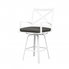 Bristol Swivel Counter Stool in Spectrum Carbon w/ Self Welt - Front Side Angle