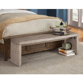 Alpine Furniture Fiji Bench in Weathered Grey - Angled