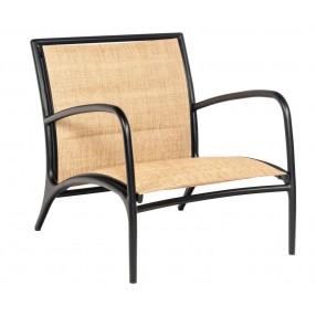 Woodard Orion Padded Sling Lounge Chair - Low Seat - Angled