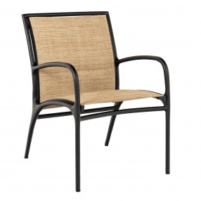 Woodard Orion Padded Sling Dining Armchair - Angled