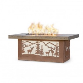 The Outdoor Plus 60" x 36" Rectangle Outback Fire Pit Deer Country Version
