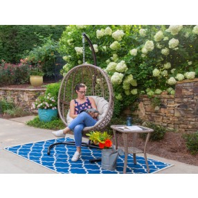 Tortuga Outdoor Rio Vista Outdoor Wicker Hanging Egg Chair And Side Table