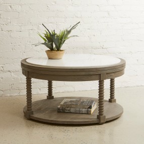 Pulaski Furniture Round Cocktail Table with Marble Top