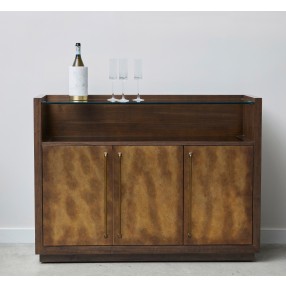 Pulaski Furniture 3 Door Bar Cabinet with Glass Shelves