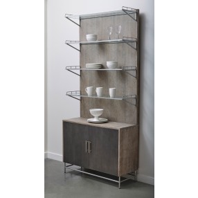 Pulaski Furniture Industrial 4 Shelf Bookcase with 2 Door Cabinet 3