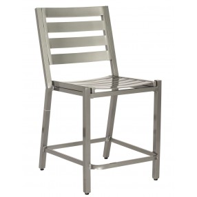 Woodard Palm Coast Slat Counter Stool Without Arms - Angled