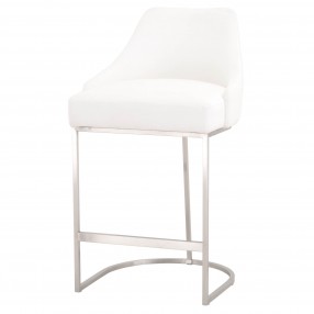Essentials For Living Parissa Counter Stool - Brushed Stainless Steel - Angled View