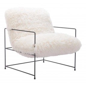 Pelut Accent Chair White - Angled 1