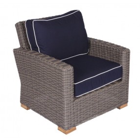 Sanibel Wicker Deep Seating Club Chair - Navy