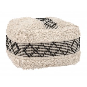 Pisco Ottoman in Beige & Black- Angular View 1