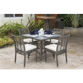 Panama Jack Outdoor Graphite 5-Piece Armchair Dining Set with Cushions