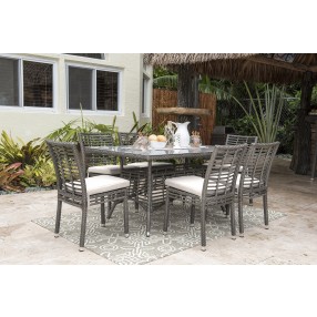 Panama Jack Outdoor Graphite 7-Piece Side chair Dining Set with Cushions