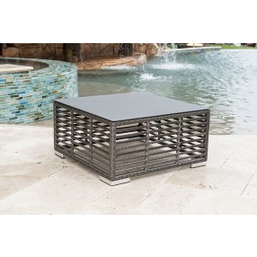 Panama Jack Outdoor Graphite Square Coffee Table with glass Outdoor
