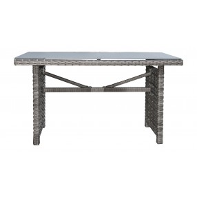 Panama Jack Outdoor Graphite Rectangular High Coffee Table W/Frost Glass