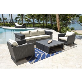 Panama Jack Outdoor Onyx 4-Piece Seating Set with Cushions