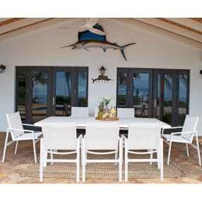 Panama Jack Outdoor Mykonos Aluminum Sling 9 Piece Seating Dining Set