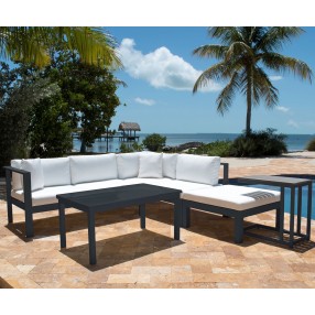Panama Jack Outdoor Sandcastle Grey 5-Piece Sectional Set