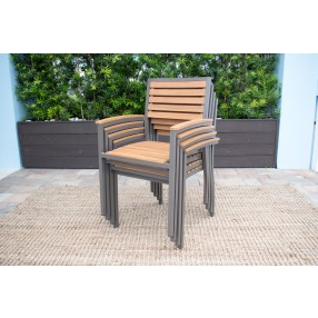 Panama Jack Outdoor Boca Grande Stackable Dining Armchairs (Set of 2)