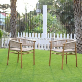 Panama Jack Outdoor Corsica Stackable Dining Armchairs (Set of 2)