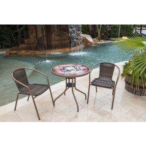 Panama Jack Outdoor Café 3 Pc Chairman of The Boards Bistro Set Outdoor View