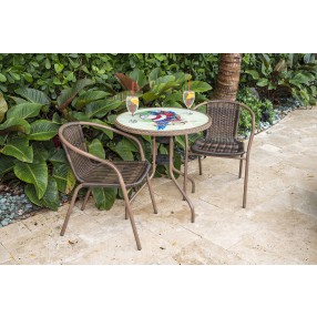 Panama Jack Outdoor Café 3 Pc Parrot Bistro Set Outdoor View
