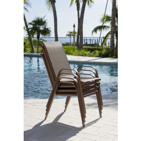 Panama Jack Outdoor Cafe Stackable set of 4 High Back Sling Armchairs Outdoor View