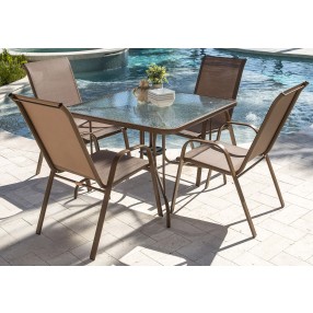 Panama Jack Outdoor Cafe 5 PC High back Sling Dining Set