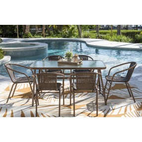 Panama Jack Outdoor Cafe 7 PC Woven Dining Set
