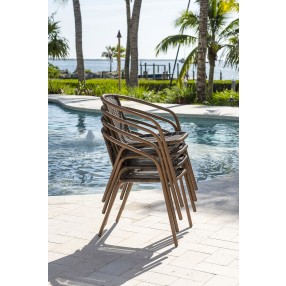Panama Jack Outdoor Set of 4 Café Stackable Armchair Outdoor View